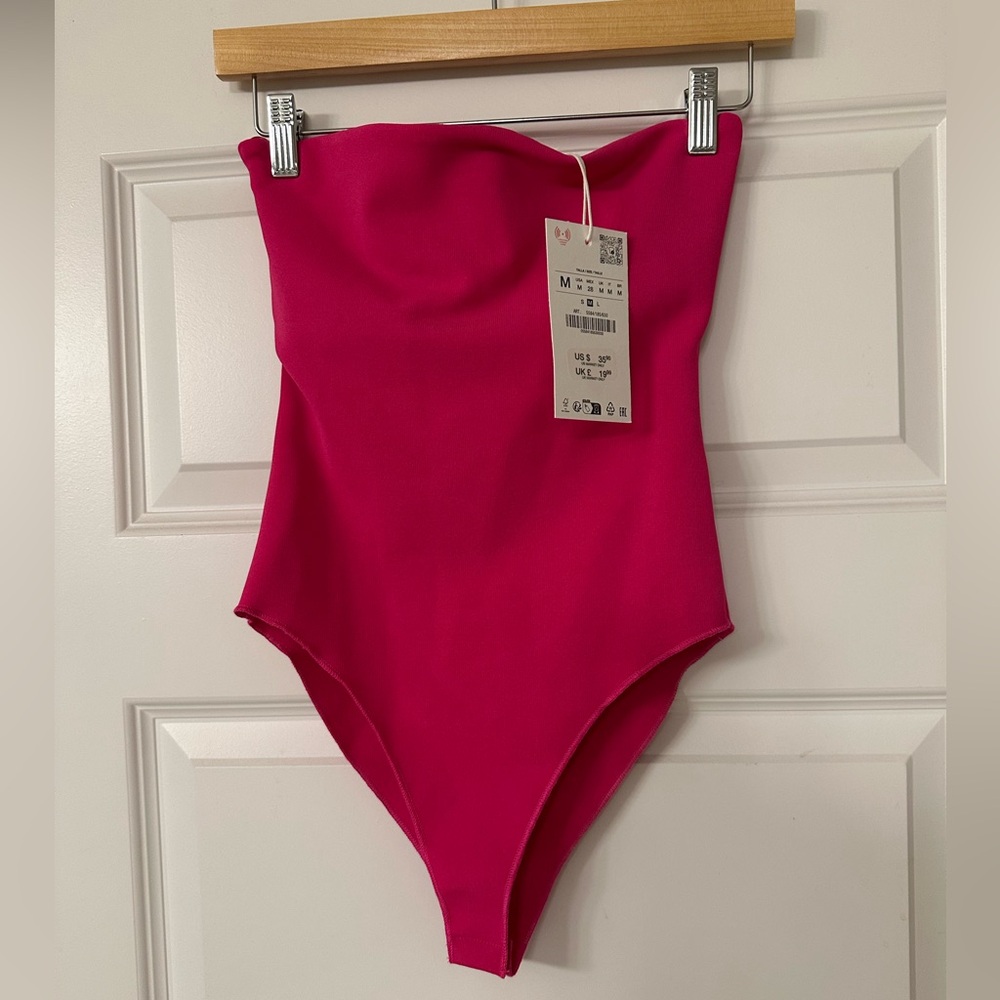 Zara Fuchsia tube top bodysuit